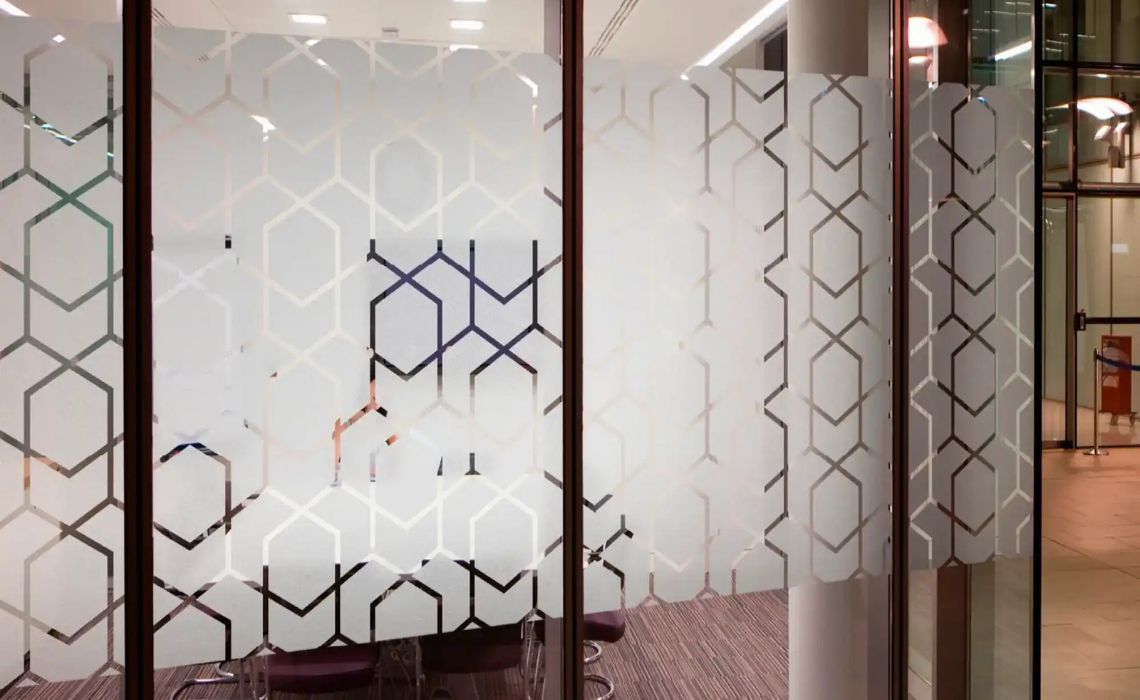Decorative window film for stylish glass interiors