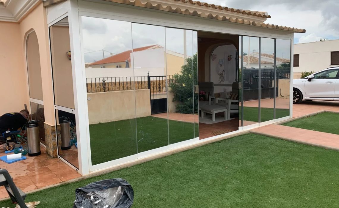 Window film installation for a conservatory in Almería province