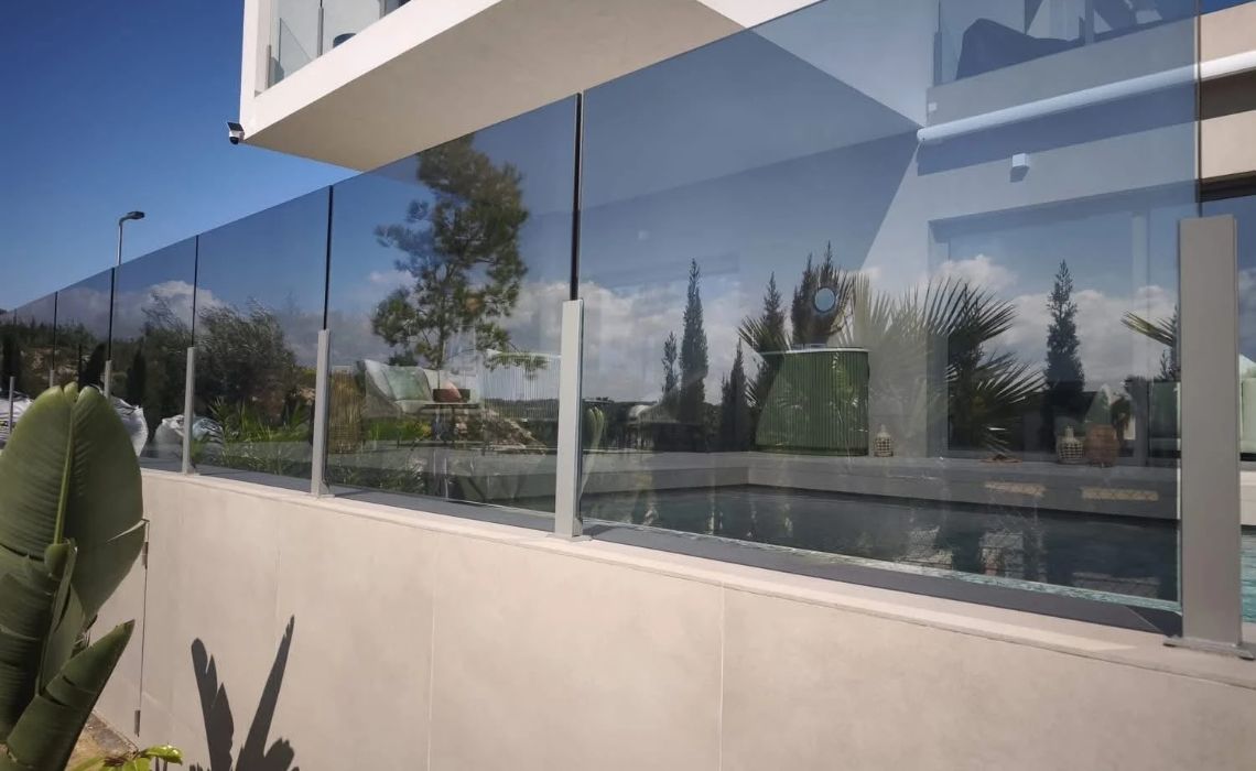 Residential window privacy film on glass