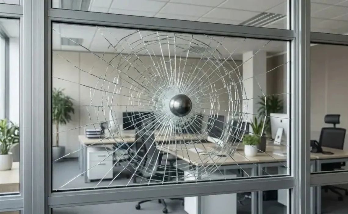Safety window film professionally applied to glass